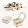 Unique Bargains Travel Small Portable PU Leather Jewelry Organizer Case Storage with Mirror - 2 of 4