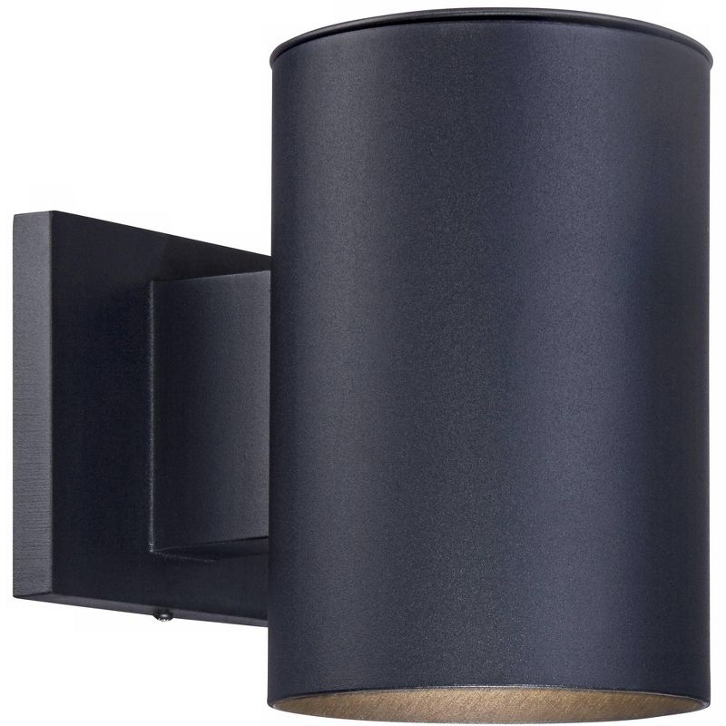 Possini Euro Design Modern Outdoor Wall Light Fixture Black LED Downlight 7 1/2" Cylinder Shade for Exterior Barn Deck House Porch Yard Patio Outside, 5 of 8