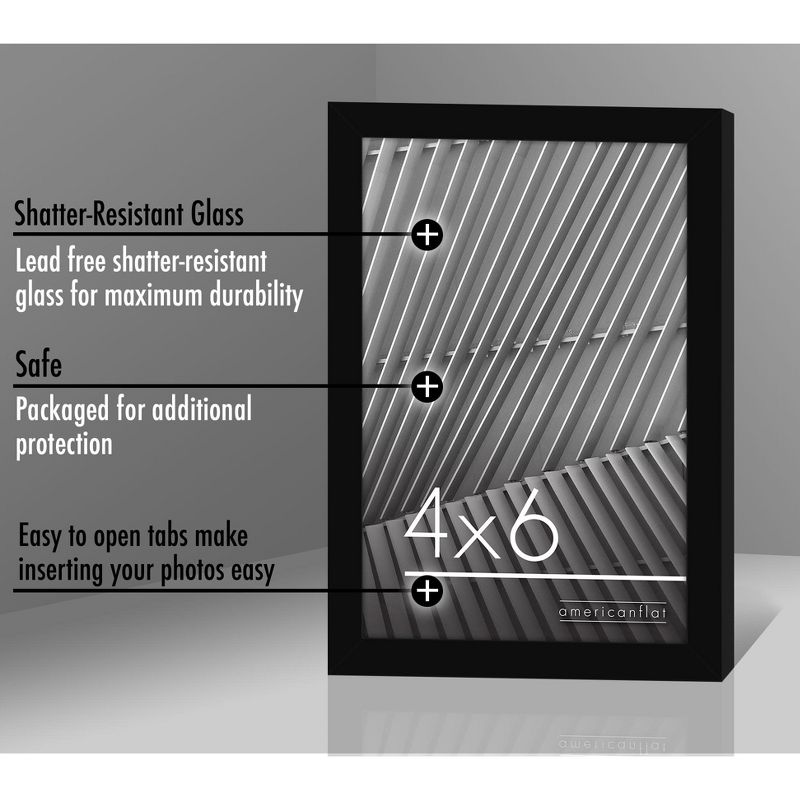 Americanflat Thin Picture Frame with tempered shatter-resistant glass - Horizontal and Vertical Formats for Wall and Tabletop, 4 of 7