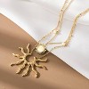 Women's 14K Gold Plated Multi-Layer Sun Pendant Choker, Adjustable Dainty Gift for Her - 2 of 4