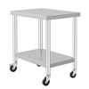 Commercial Stainless Steel Work Table 24x36 Inch Mobile Prep Table with Adjustable Storage Shelf & Locking Wheels - 2 of 4