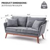 Karl Home |Linen Blend Mid-Century Modern Small Spaces Loveseat Two-Seater Sofa With Solid Wood Base - 2 of 4