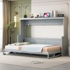 TIRAMISUBEST Full/Queen Size Murphy Bed with Hydraulic Lift Design, Folding Cabinet Bed Frame with Shelf & Desk - 2 of 4