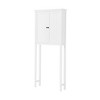 Dover Over the Toilet Hutch Wall Mounted Bathroom Storage Cabinet with Two Doors and Towel Rod White - Alaterre Furniture - 4 of 4