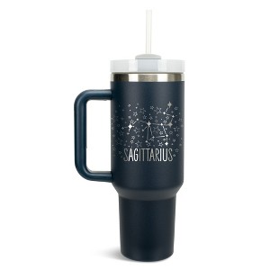 100 North Sagittarius Zodiac Astrology Star Sign Wrap-Around 40 Oz. Stainless Steel Water Bottle Coffee Mug, Spill & Leak Resistant, Travel Tumbler - 1 of 4