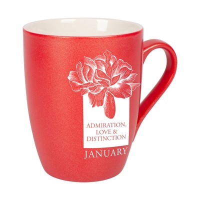 Elanze Designs Admiration Love And Distinction January Crimson Red 10 ounce New Bone China Coffee Cup Mug