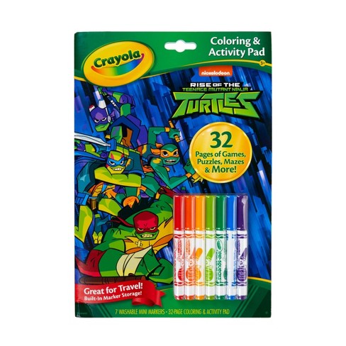 crayola rise of the teenage mutant ninja turtles 32pg coloring  activity  pad with 7 mini markers