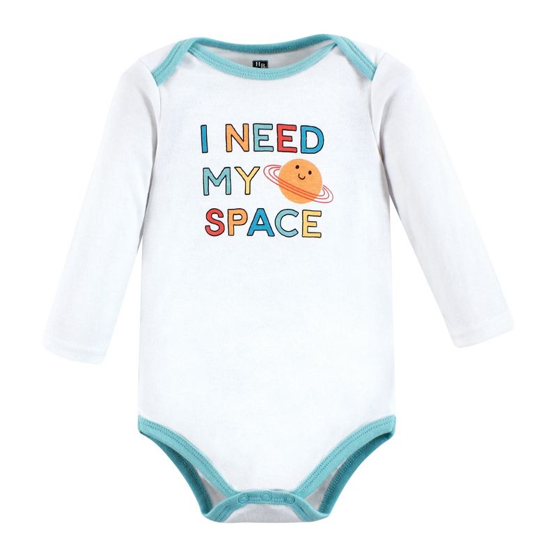 Hudson Baby Unisex Baby Cotton Long-Sleeve Bodysuits, Happy Planets 7-Pack, 5 of 10