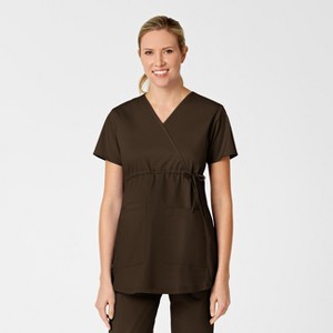 Wink WonderWORK Maternity Mock Wrap Scrub Top - 1 of 4
