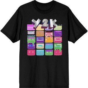 Chrome Baddie Y2K Trend Butterflies and Cassette Tape Adult Crew Neck Short Sleeve Tee - 1 of 2