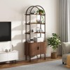 MOEPISY 71 Inch 5 Tier Shelf, Large Bookcase with 2 Door Storage Cabinet Modern Tall Broad Bookshelves Organizer with Arched Top - 2 of 4