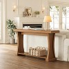 Tribesigns 63”Console Table for Entryway, 2-Tier Entryway Table Behind Sofa Couch with Storage Shelves for Home Living Room Hallway,Rustic Brown - 3 of 4