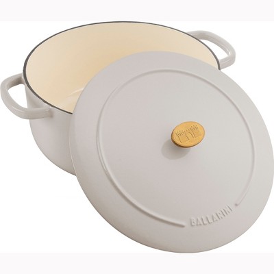 Bellamonte White Enameled Cast Iron 7.5-qt Dutch Oven