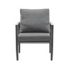 Outdoor Patio Aluminum Lounge Chair,Upholstered Dining Chair With Aluminum Frame,Rope Woven Backrest Armrest Side Chair-Coolbibila - 3 of 4