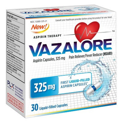 Vazalore Aspirin 325mg Pain Reliever Capsules (NSAID) - 30ct