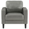 Leatherette Upholstered Track Arm Accent Chair with Tapered Feet and Webbed Decking for Living Room - 4 of 4