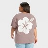 Women's Snoopy Surfer Oversized Short Sleeve Graphic T-Shirt - Taupe - 2 of 3