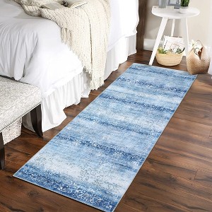 Vintage Floral Rug Distressed Washable Area Rugs for Living Room Bedroom - 1 of 4