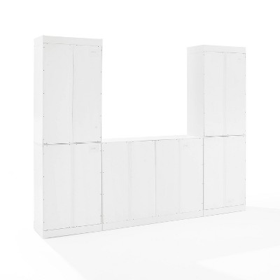 White 3-Piece Traditional Sideboard and Pantry Set with Adjustable Shelves