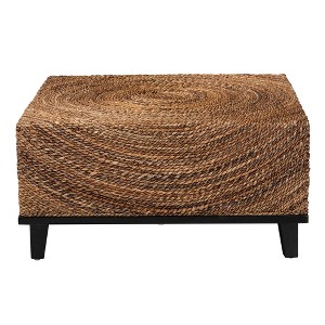 bali & pari Verino Coffee Table Natural Seagrass/Espresso Brown - 1 of 4