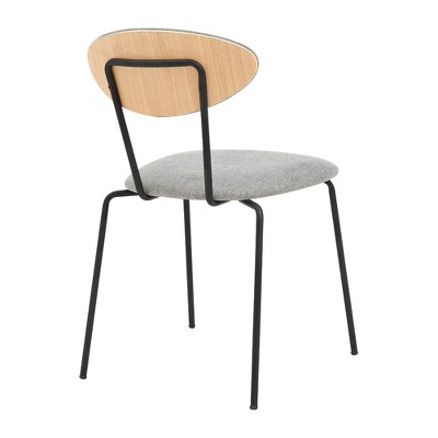 Neo Contemporary Gray Velvet Upholstered Side Chair with Metal Legs