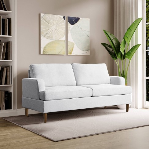 Cream sofa with cushions best sale