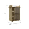 Depot E-Shop Huali Bar Cart 35" H, Six Built-in Wine Rack, Glass Door, Four Casters, Two Shelves - 4 of 4