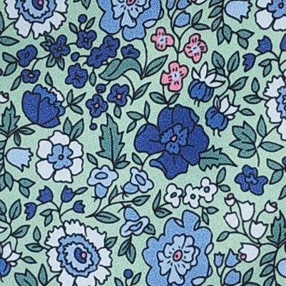 green, blue and white