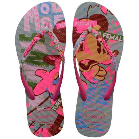 Havaianas Womens Slim Disney Stylish Minnie Mouse Flip Flop Sandals, Pink  Flux, Size 5/6 : Target