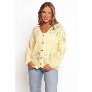 Petal and Pup Carrie Button Front Cardigan - Yellow M - 1 of 4