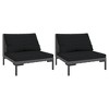 VidaXL Patio Sofas 2pcs with Cushions Half Round Poly Rattan - 2 of 4