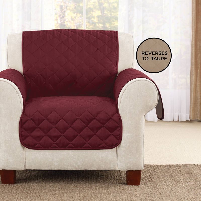 Reversible Chair Furniture Protector Taupe - Sure Fit, 4 of 7