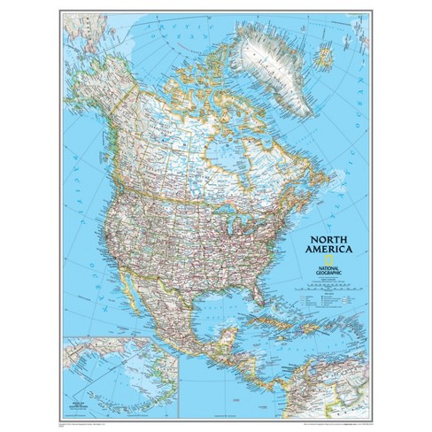 National Geographic North America Wall Map, 24