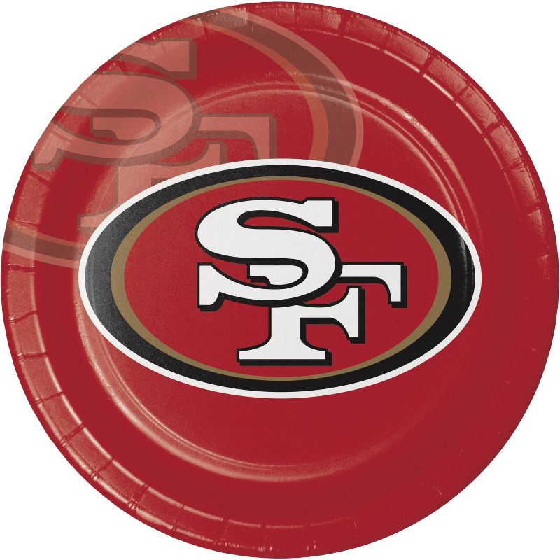 24ct San Francisco 49ers Football Paper Plates, 1 of 4