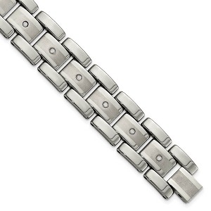 Black Bow Jewelry Men's 16mm Tungsten & 1/3 CTW Diamond Panther Link Bracelet, 8.5 Inch - 1 of 4