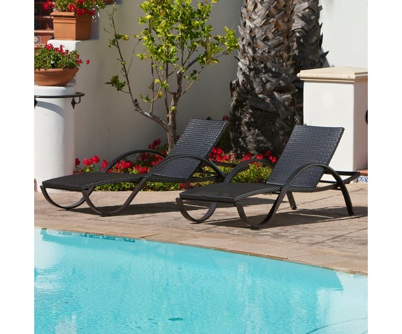 RST Brands Deco Chaise Lounges Set of 2 - Espresso