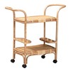 bali & pari Hadia Rattan Wine Cart Natural Brown/Black: 30 Day Limited Warranty, No Assembly, 35"H x 37.3"W - 2 of 4