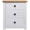 vidaXL Bedside Cabinet White 18.1 in.x15.7 in.x22.4 in. Pinewood Panama Range - 3 of 4