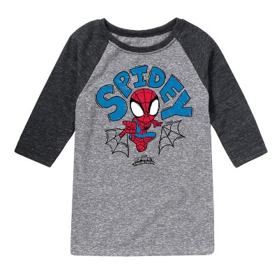 Marvel Doodle Spidey  - Athletic Heather/Heather Black - 2T