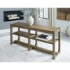 Signature Design by Ashley Cabalynn Farmhouse Sofa Table with 2 Adjustable Shelves, Light Brown - 2 of 4