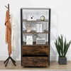 Industrial Bookcase with File Cabinet Drawers, 62.7 in Tall Bookshelf 4 Tier - 3 of 4
