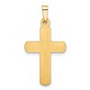 Black Bow Jewelry 14k Yellow or White Gold Satin Ridged Hollow Cross Pendant, 14 x 29mm - 3 of 4