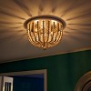 3-Light Dumas Wood Bead Flush Mount Pendant Brushed Steel/Distressed White - Kenroy Home - 2 of 4