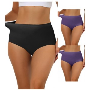 Allegra K Women's Elastic High-Waisted Unlined Breathable No-Show Hipster Underwear Multicolored - 1 of 4