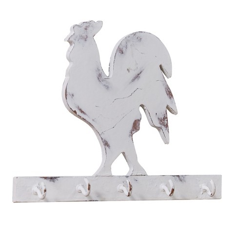 Buy Cockerel and Hen 5 Coat/key Hanger Black Metal Wall Mounted