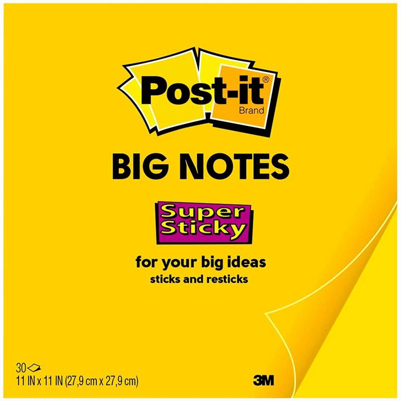Post-it Super Sticky Big Notes, 11 x 11 Inches, Bright Yellow, 30 Sheets, 1 of 5