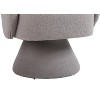 PAGED Modern Swivel Accent Chair, Faux Fur Ergonomic Arm Chair with Wood Base, Barrel Reading Chair for Living Room, Bedroom - 3 of 4