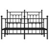vidaXL Powder Coated Steel Bed Frame - Robust Black Metal Double Bed with Functional Headboard - 3 of 4