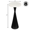 JONATHAN Y Ziggy 22" Contemporary Designer Metal Drink Table & Decorative End Table with White Marble Round Top & Cone Pedestal Base - 4 of 4