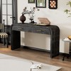 MAYEERTY Retro Silhouette Console Table with Open Style Two Top Drawers for Entrance Living Room Dining Room Antique Black - 2 of 4